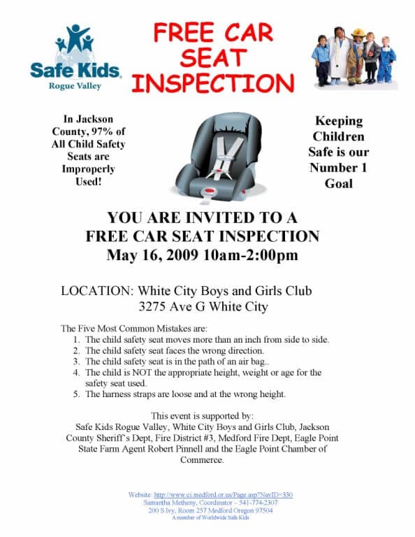 Free Car Seat Inspection Eagle Point & the Upper Rogue Chamber of